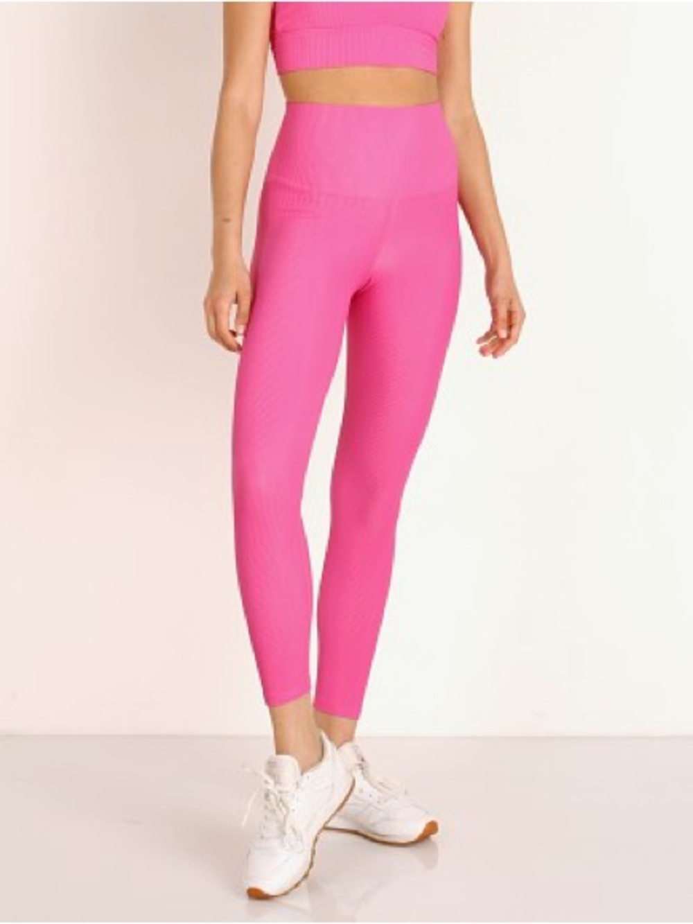 Beach Riot Hit Pink Ribbed Seamless Leggings